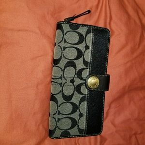 Black and grey fabric wallet